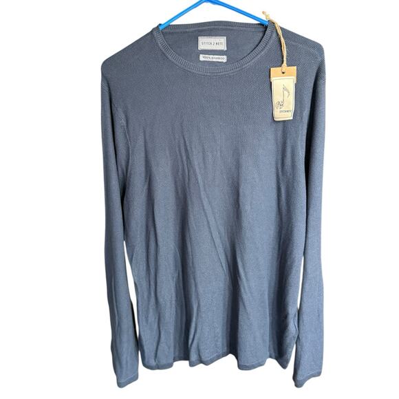 Stitch Note 100% Bamboo Men's Lightweight Shirt Large Blue L/S Sustainable NWT - Picture 1 of 7